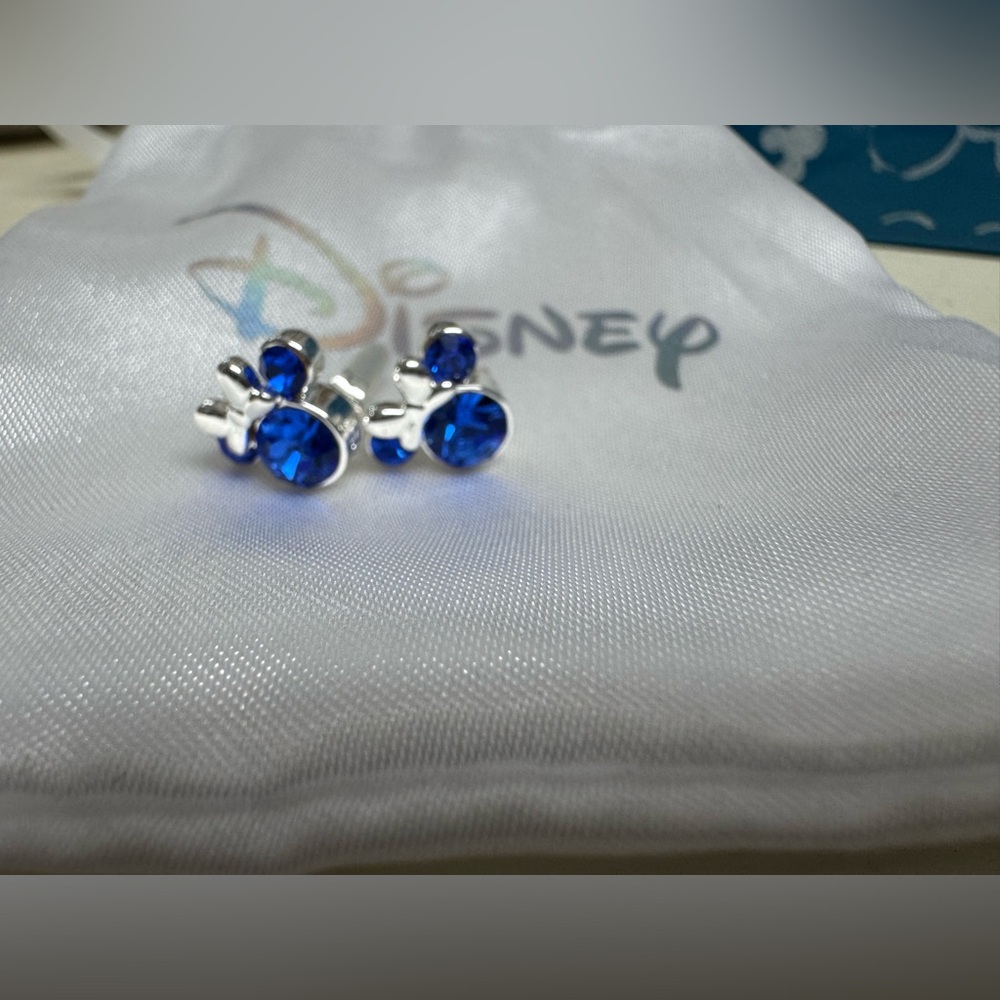 Disney Sapphire Blue and Silver Earrings